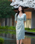 EP YAYING Silk Printed Tea Dress EGJES4613AG