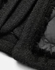 EP YAYING Wool Bouclé Patchwork Down Jacket