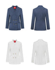 YAYING Silk Pinstripe Blazer