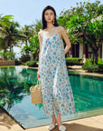 EP YAYING Mulberry Silk Floral Suspenders Dress