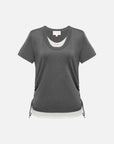 EP YAYING Linen Blend Crew Neck T-Shirt EGKEH9556AC