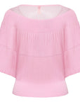 YAYING Textured Short-Sleeve Knit Sweater EPKES9508AF