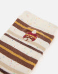 EP YAYING Days of the Week Puppy Embroidered Striped Mid-Calf Candy Socks