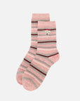 EP YAYING Days of the Week Puppy Embroidered Striped Mid-Calf Candy Socks