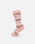 EP YAYING Days of the Week Puppy Embroidered Striped Mid-Calf Candy Socks