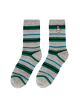 EP YAYING Days of the Week Puppy Embroidered Striped Mid-Calf Candy Socks