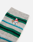 EP YAYING Days of the Week Puppy Embroidered Striped Mid-Calf Candy Socks