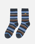 EP YAYING Days of the Week Puppy Embroidered Striped Mid-Calf Candy Socks