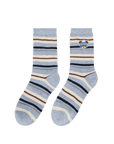 EP YAYING Days of the Week Puppy Embroidered Striped Mid-Calf Candy Socks