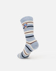 EP YAYING Days of the Week Puppy Embroidered Striped Mid-Calf Candy Socks