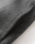 YAYING Charcoal Belted Long Coat with Faux-Fur Collar