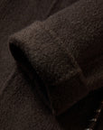 EP YAYING Silk-Wool Waisted Brown Tweed Mid-Length Coat