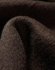 EP YAYING Silk-Wool Waisted Brown Tweed Mid-Length Coat
