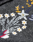 YAYING Embroidered Wool-Cashmere Round-Neck Knit Cardigan