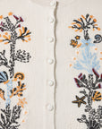 YAYING Embroidered Wool-Cashmere Round-Neck Knit Cardigan