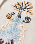 YAYING Embroidered Wool-Cashmere Round-Neck Knit Cardigan