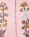 YAYING Embroidered Wool-Cashmere Round-Neck Knit Cardigan