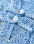 YAYING Blue Lace Knit Top