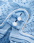YAYING Blue Lace Knit Top