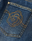 YAYING Blue Straight-Leg Jeans