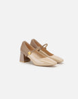 EP YAYING Color-Blocked Chunky Heel Mary Janes