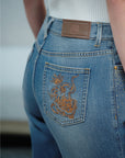 YAYING High-Waisted Flared Jeans