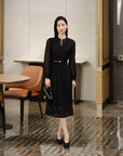 YAYING Chinese Style Pleated Little Black Dress