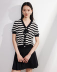 EP YAYING Hollow Striped Knitwear