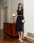 YAYING Waist-Cinched Vest Dress
