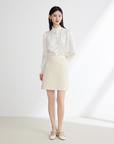 EP YAYING Elegant Woolen Skirt
