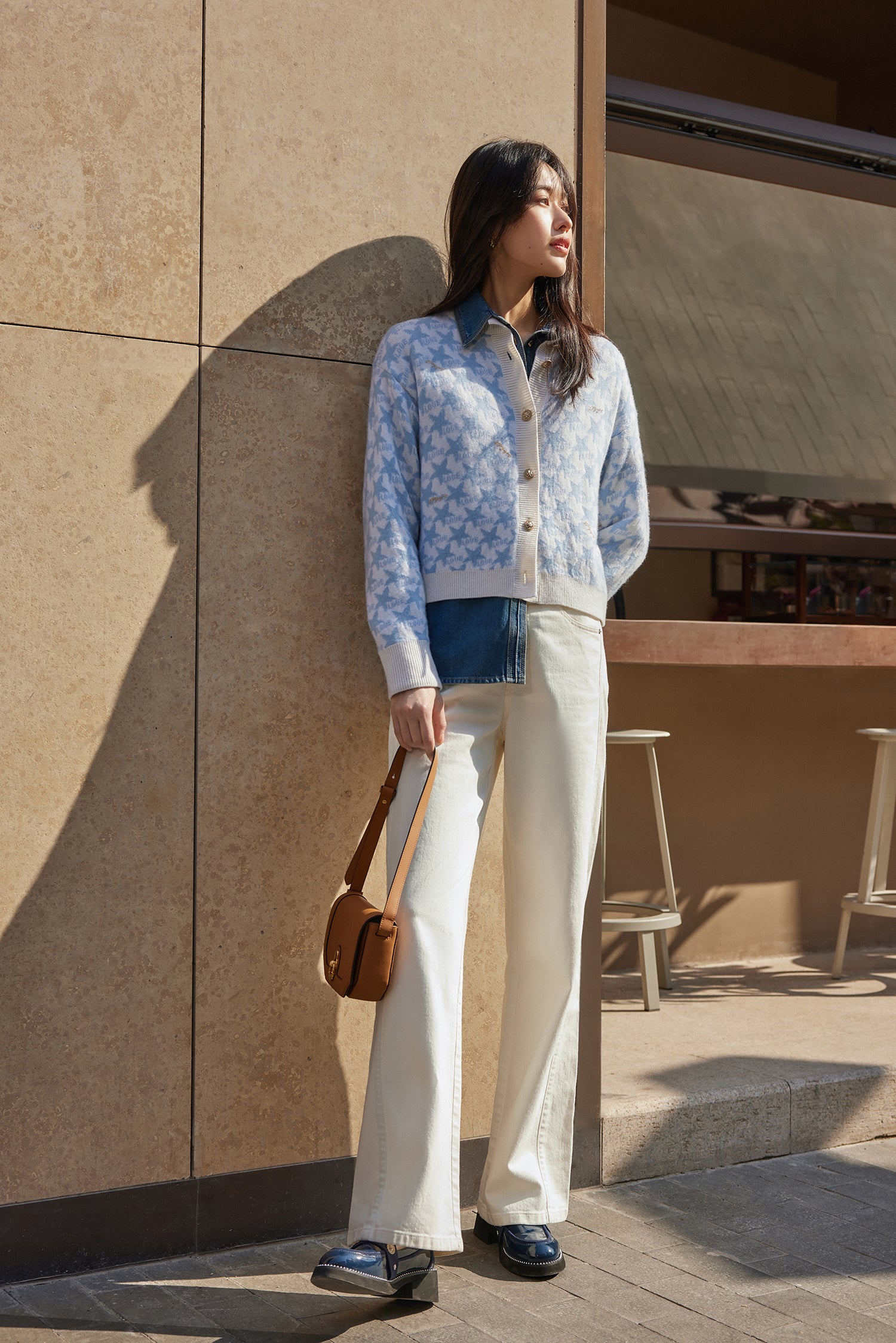 EP YAYING Cotton Linen Straight Jeans