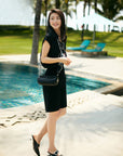 YAYING Acetate Mid-Length Pants
