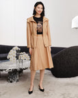 YAYING Hooded Waist Belt Coat