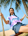 EP YAYING Vintage Cotton Linen Denim Shorts