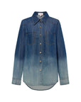 EP YAYING Rhinestone Embellished Denim Shirt
