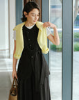 EP YAYING Triacetate Collarless Waist-Defining Vest