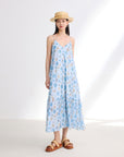 EP YAYING Mulberry Silk Floral Suspenders Dress