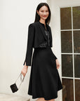 YAYING Golden Wool Slim-Fit Dress