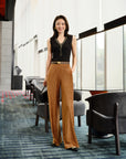 YAYING Velvet Pleated Straight Pants