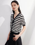 EP YAYING Hollow Striped Knitwear
