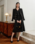 YAYING Golden Wool Slim-Fit Dress