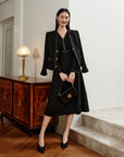 YAYING Golden Wool Slim-Fit Dress