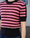YAYING Mohair Striped Knit Sweater