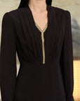 YAYING Silk Waist-Cinched Dress