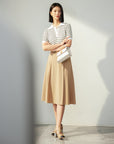 EP YAYING Vintage Collegiate Style Midi Skirt
