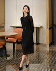 YAYING Chinese Style Pleated Little Black Dress