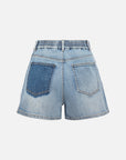EP YAYING A-line Cotton Linen Denim Shorts