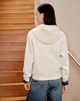 YAYING Appliqu¨¦ Embroidered Hooded Sweatshirt