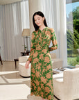 YAYING Chinese Style Waist-Cinched Dress
