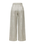 EP YAYING Linen Jacquard Wide-Leg Pants